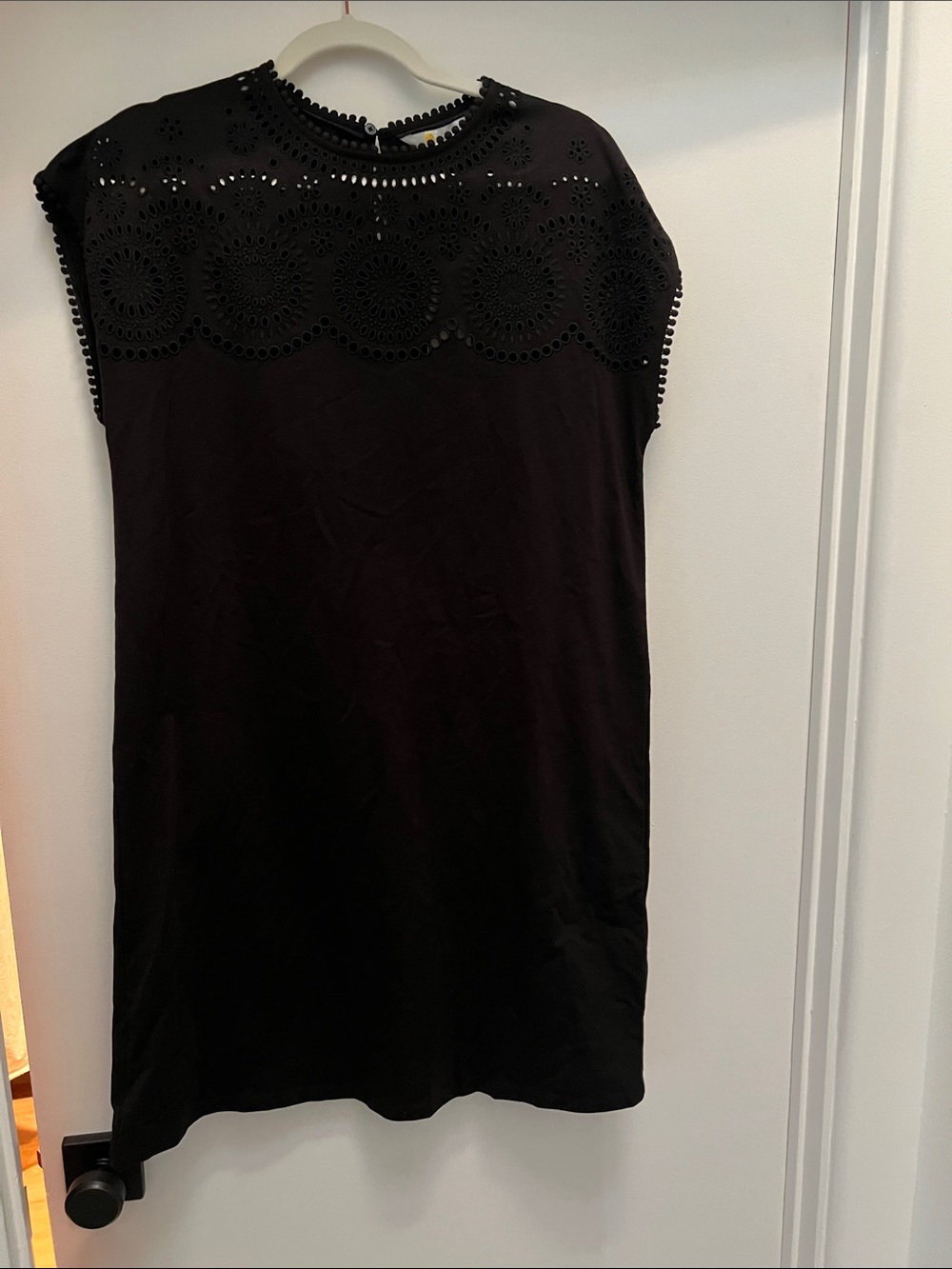 Boden Black Eyelet-Trim Cotton Dress